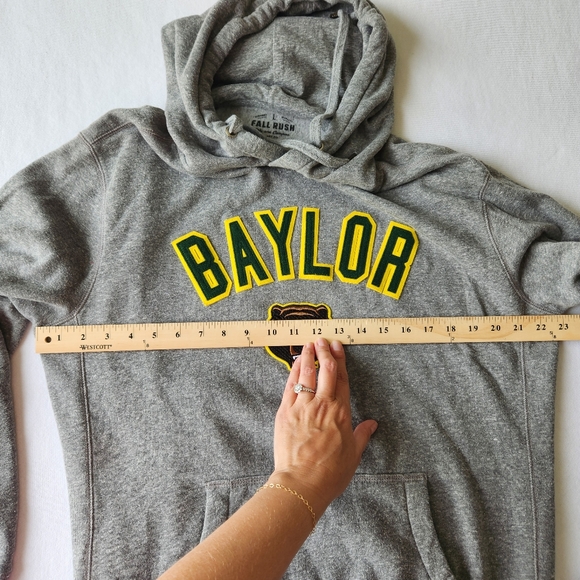Baylor Bears University Hooded Sweatshirt Gray Letterman Soft Cozy Large - Picture 11 of 14